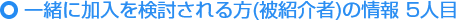 ご紹介いただける方の情報(被紹介者) 5人目